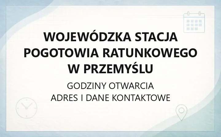 Wojewódzka Stacja Pogotowia Ratunkowego w Przemyślu - kontakt, zespoły ratunkowe, pierwsza pomoc