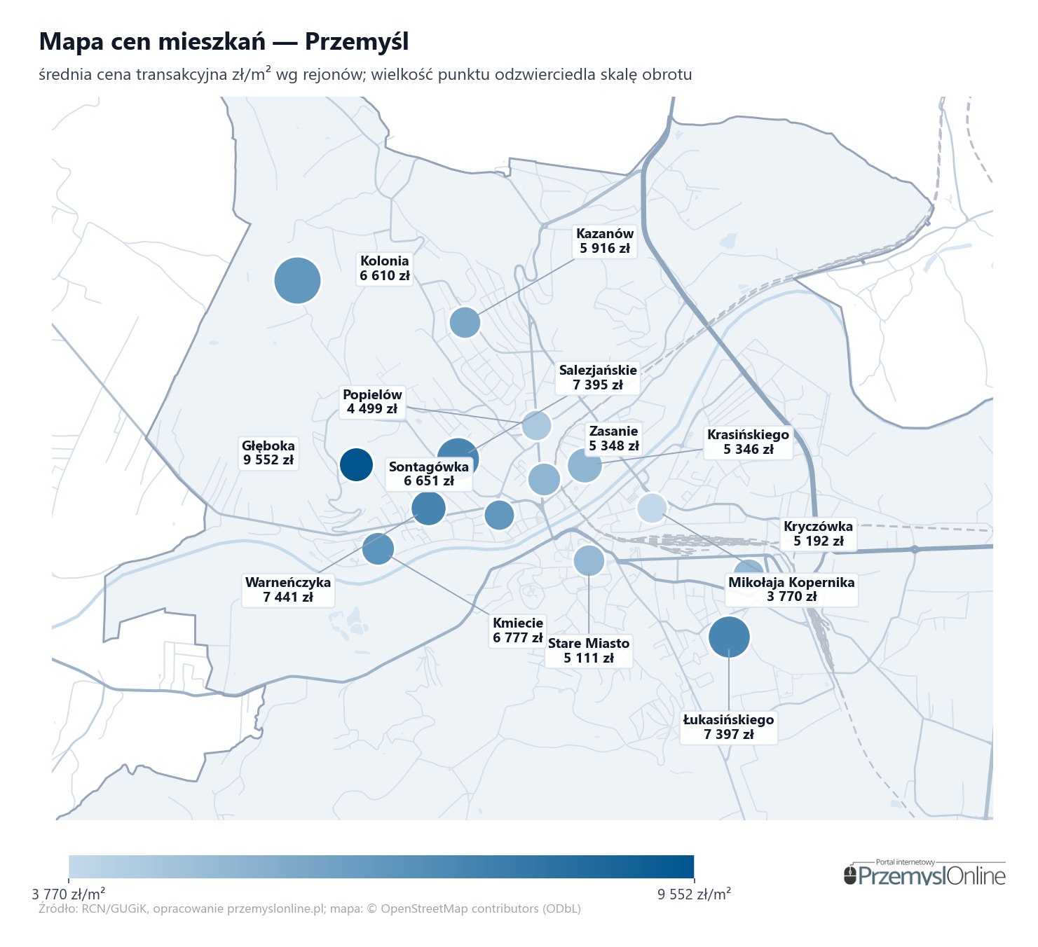 Mapa cen mieszkań - Przemyśl