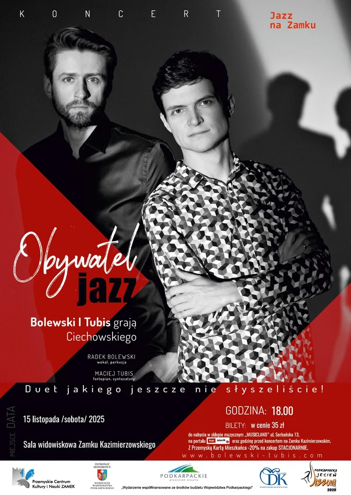 Obraz do artykułu: 🎷 Jazz na Zamku w Przemyślu – koncert duetu Bolewski & Tubis