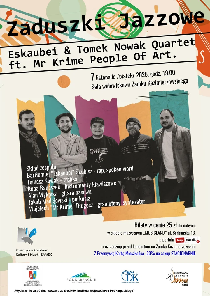 Obraz do artykułu: 🎷 Zaduszki Jazzowe – Eskaubei & Tomek Nowak Quartet ft. Mr Krime na Zamku Kazimierzowskim
