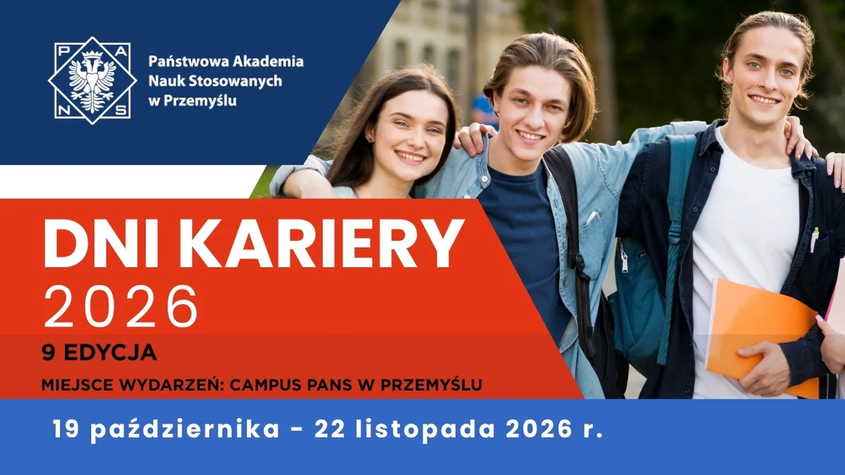 Grafika promocyjna wydarzenia 9. edycja Dni Kariery PANS w Przemyślu
