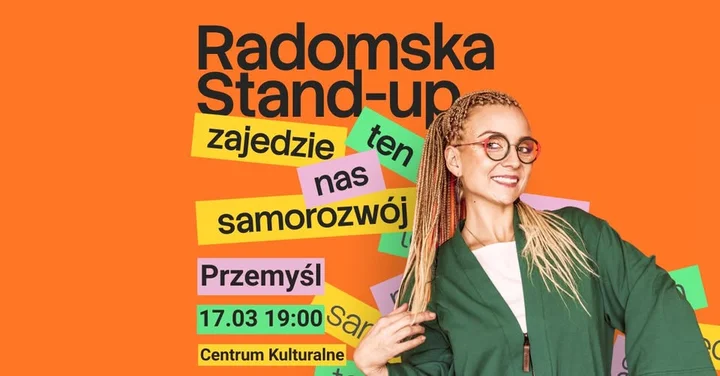 Grafika promocyjna wydarzenia Aleksandra Radomska „Zajedzie nas ten samorozwój” — Przemyśl