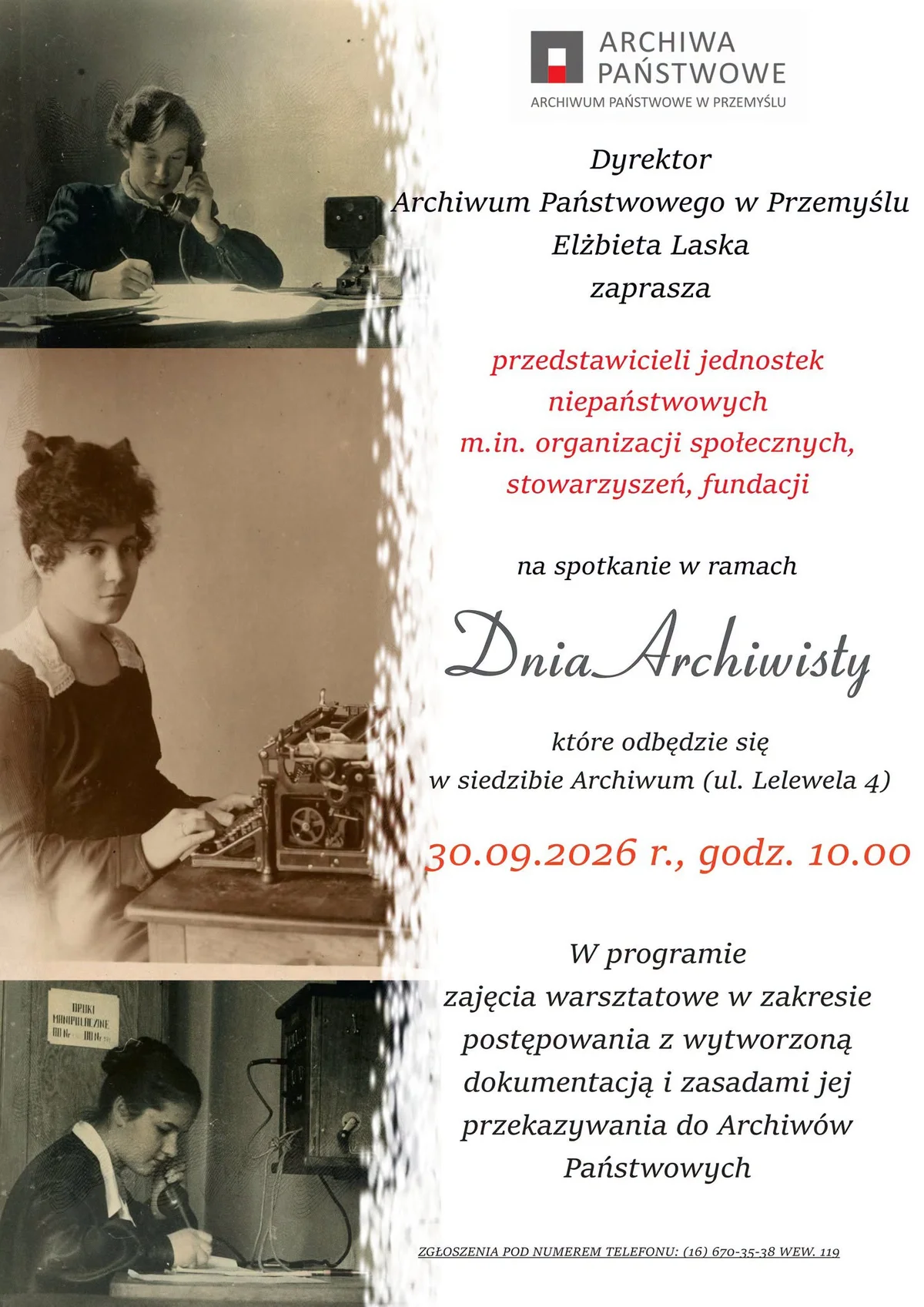 Grafika promocyjna wydarzenia Dzień Archiwisty