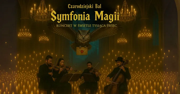 Obrazek przedstawia grafikę promocyjną wydarzenia Koncert kameralny „Symfonia Magii” w blasku świec
