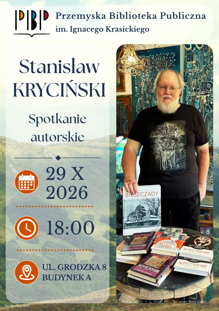 Grafika promocyjna wydarzenia Spotkanie autorskie ze Stanisławem Krycińskim