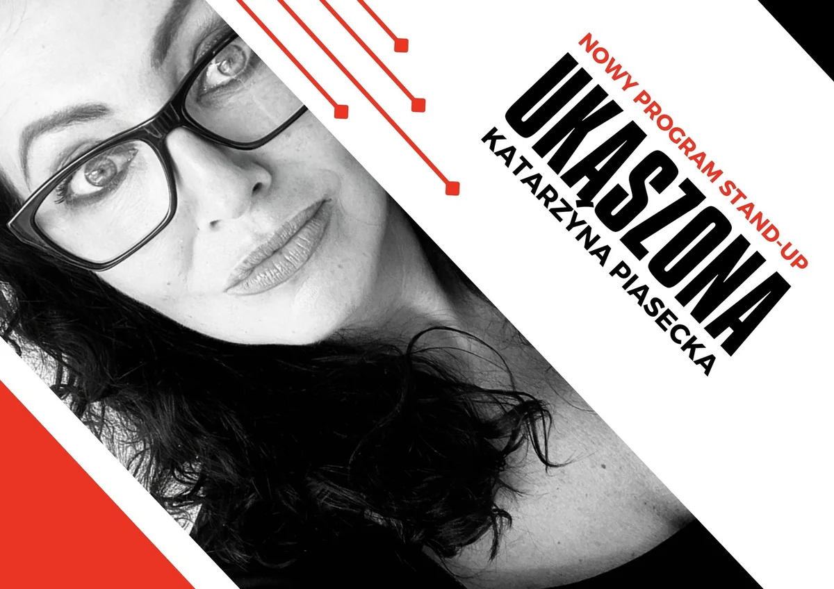 Grafika promocyjna wydarzenia Stand-up Katarzyny Piaseckiej w Przemyślu z premierowym programem