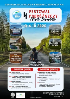 Grafika promocyjna wydarzenia 4. Festiwal Podróżniczy „Nad Sanem”