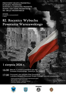 Grafika promocyjna wydarzenia 82. Rocznica Wybuchu Powstania Warszawskiego