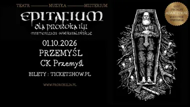 Grafika promocyjna wydarzenia Epitafium dla Proroka Ilji – misterium wierszalińskie w Przemyślu