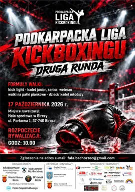 Grafika promocyjna wydarzenia Podkarpacka Liga Kickboxingu: Druga Runda