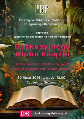 Grafika promocyjna wydarzenia Spotkanie Dyskusyjnego Klubu Książki