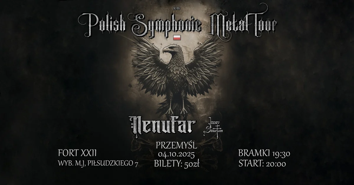Grafika promocyjna wydarzenia Trasa koncertowa symfonicznego metalu w Przemyślu