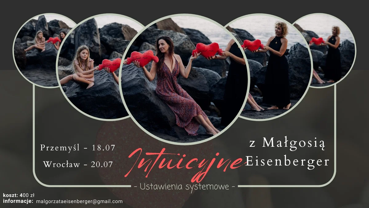 Grafika promocyjna wydarzenia Warsztaty harmonizujące energię i relacje rodzinne w Przemyślu, Krakowie i Wrocławiu