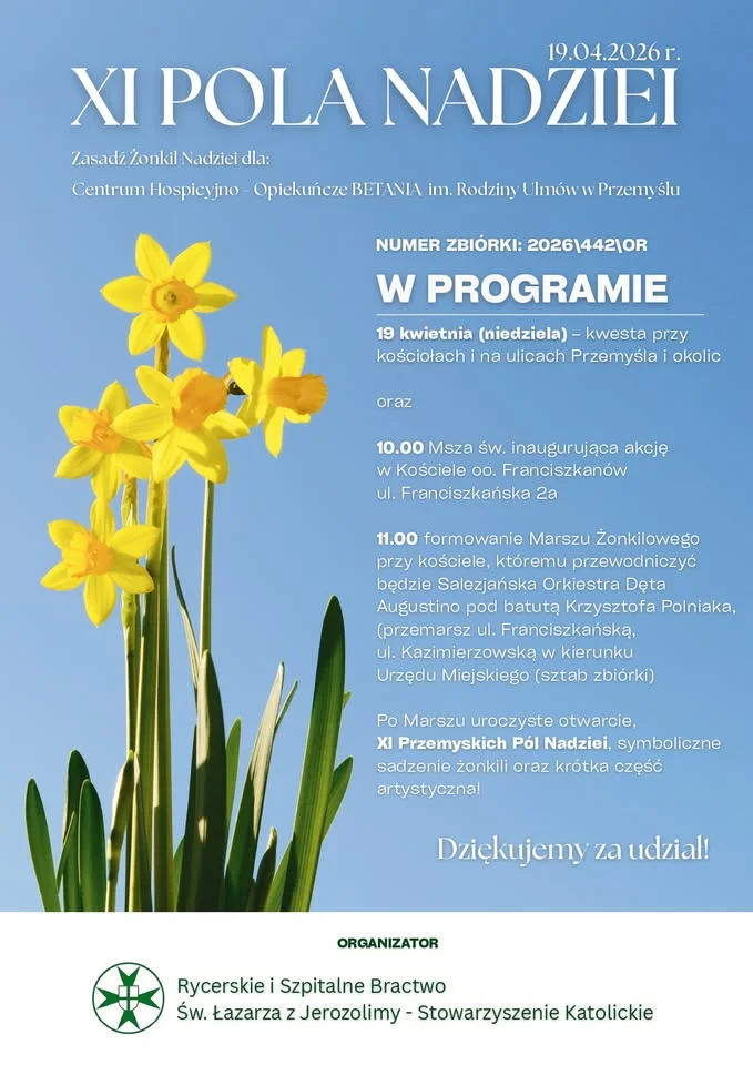 Grafika promocyjna wydarzenia XI Przemyskie Pola Nadziei w Przemyślu – wiosenne spotkanie pełne solidarności i nadziei