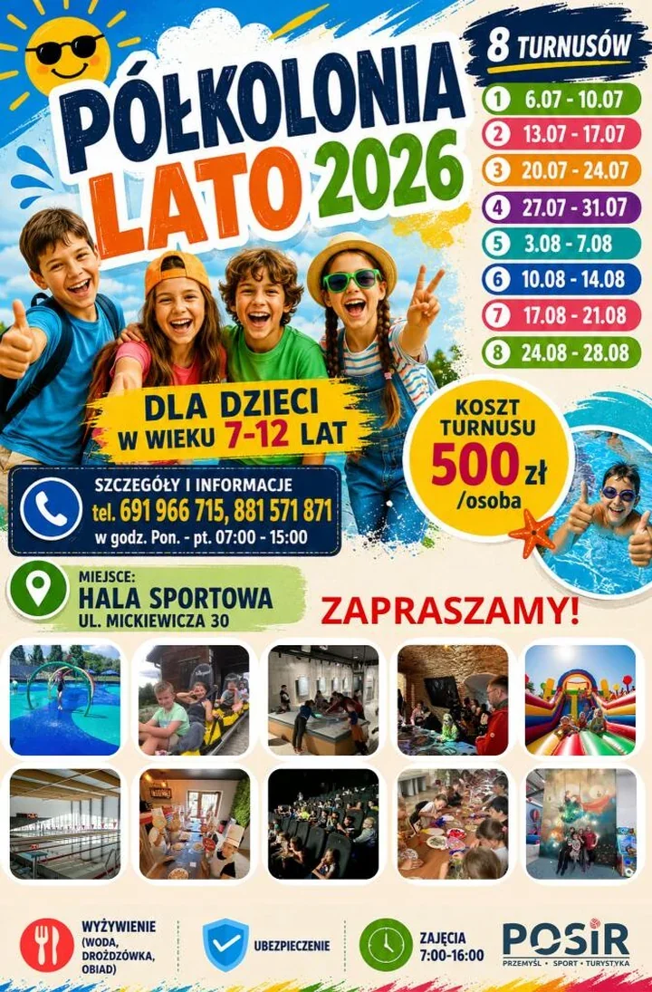 Półkolonie w hali przy Mickiewicza 30. POSiR stawia na ruch i zwiedzanie