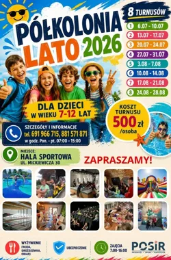 Półkolonie w hali przy Mickiewicza 30. POSiR stawia na ruch i zwiedzanie