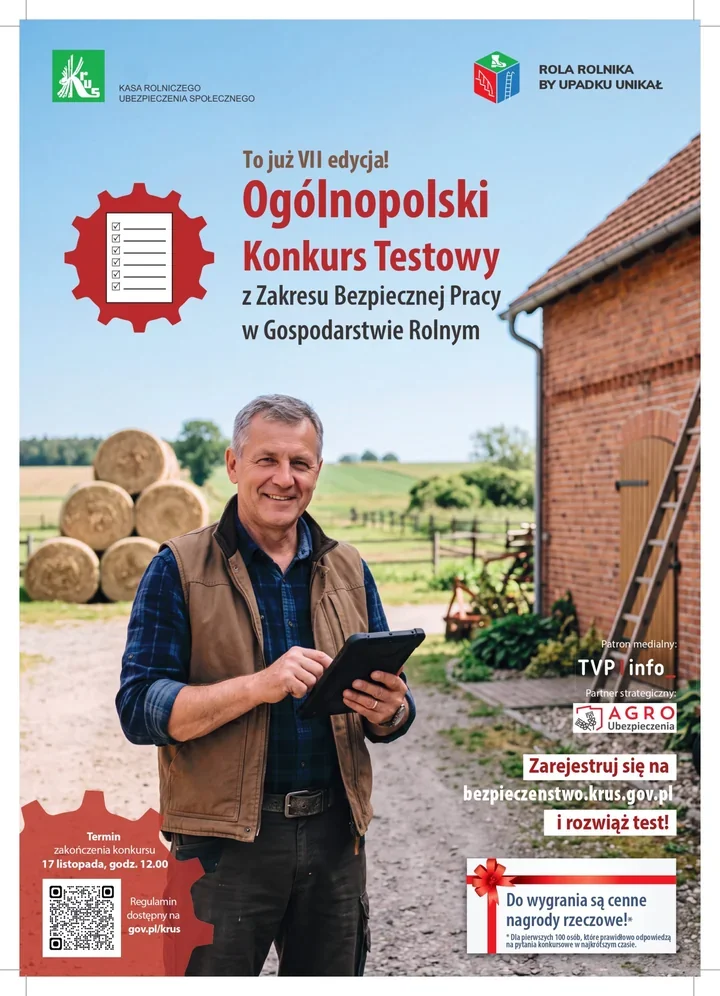 100 rolników może zdobyć nagrody. Konkurs KRUS już trwa